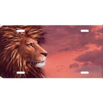 Lion Head Offset License Plate 